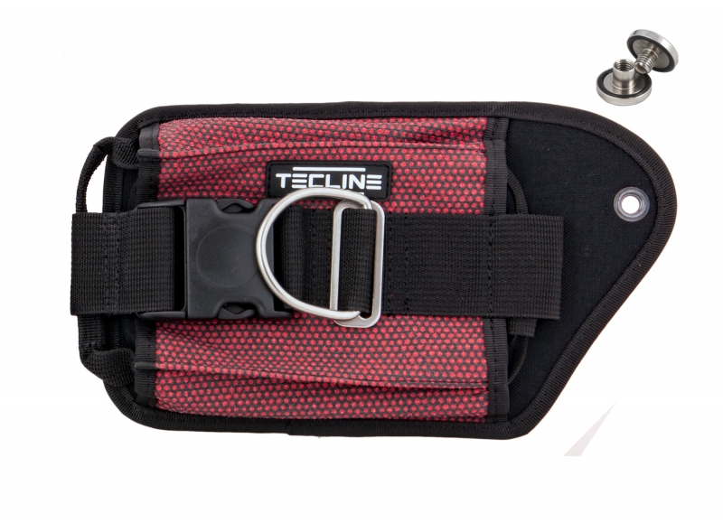 Poche a plombs DOUBLE GAUCHE KEVLAR ROUGE, boulon inclus