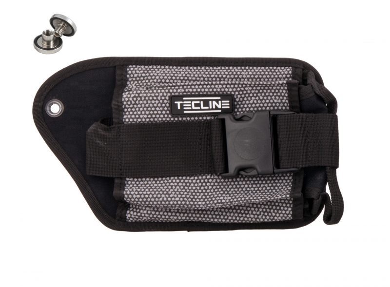 Poche a plombs DOUBLE DROITE KEVLAR GRIS, boulon inclus