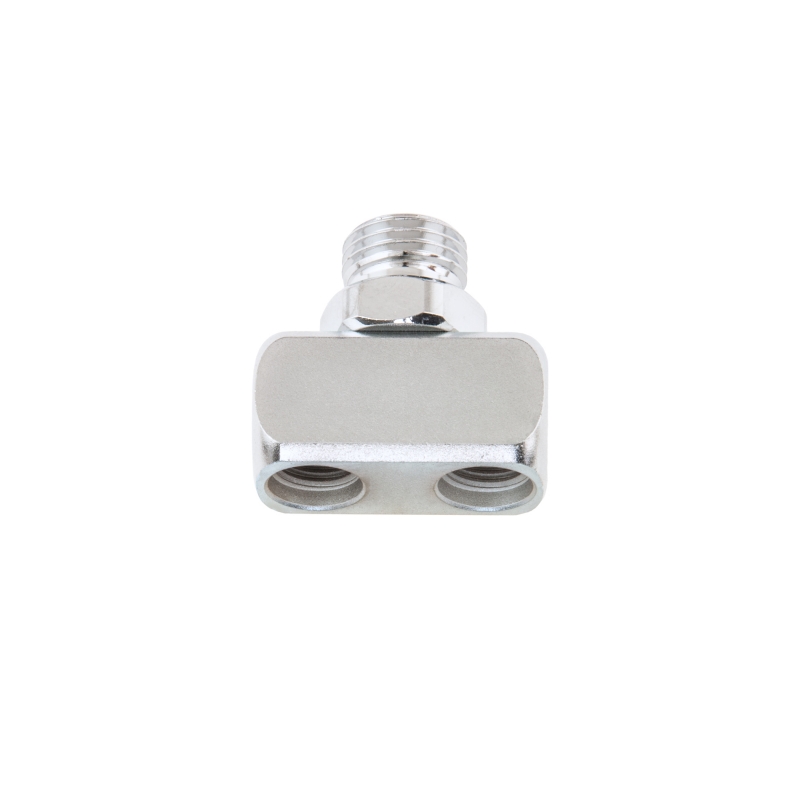T adapter LP 9/16 Male to 2 x LP 3/8 Female.