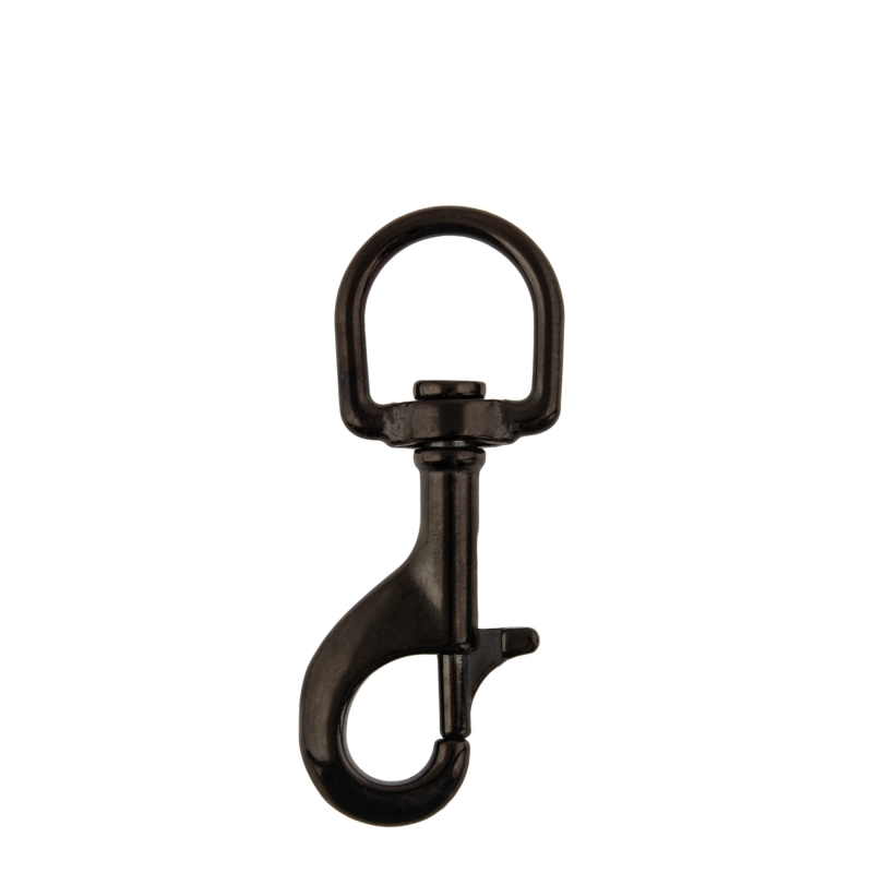 SS bolt snap 100 mm, D type eye, black - Military Line