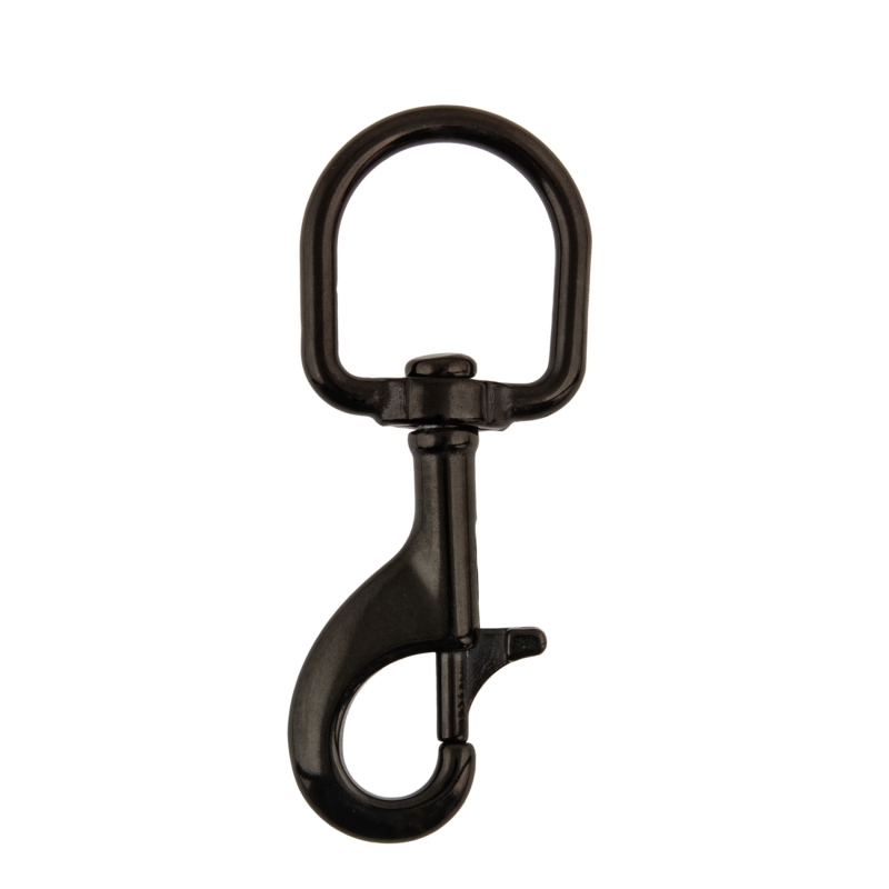 SS bolt snap 115 mm, D type eye, black - Military Line