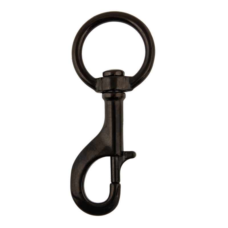 SS bolt snap 120 mm, O type eye, black - Military Line