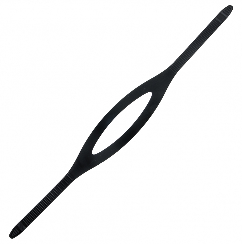 MASK STRAP, BLACK SILICONE 16 MM