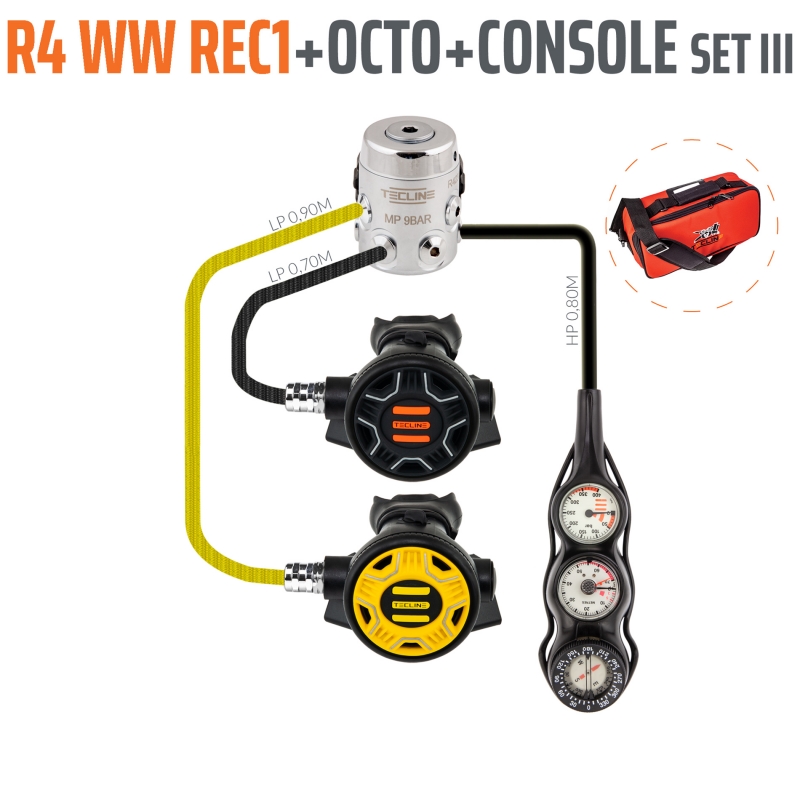 Detendeur R4 WW - REC1 set III (octo + console MANO, PROFONDI, BOUSOLE) - EN250A > 10°C