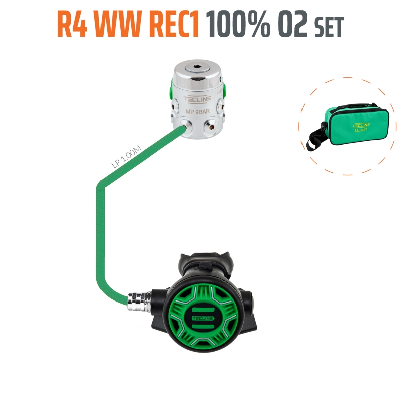 Regulator R4 WW - REC1 100% O2 M26x2, stage set - EN250A > 10°C