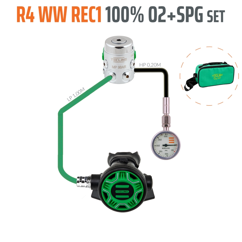 Regulator R4 WW - REC1 100% O2 M26x2, with SPG stage set - EN250A > 10°C
