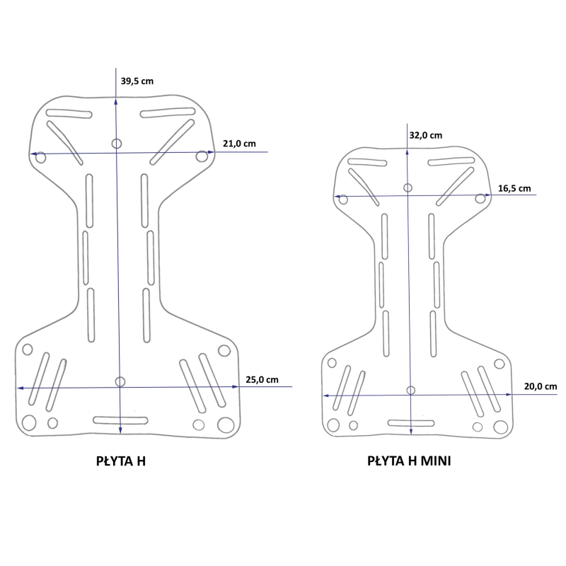 H-SHAPE MINI BACKPLATE ALU 3MM