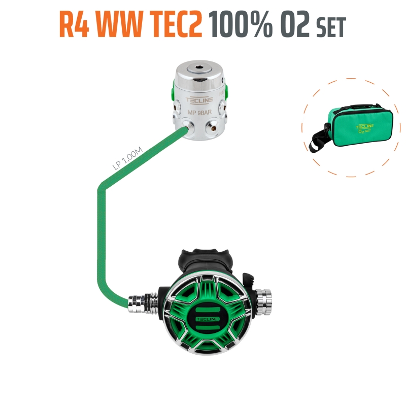 Regulator R4 WW TEC2 100% O2 M26x2, stage set - EN250A > 10°C