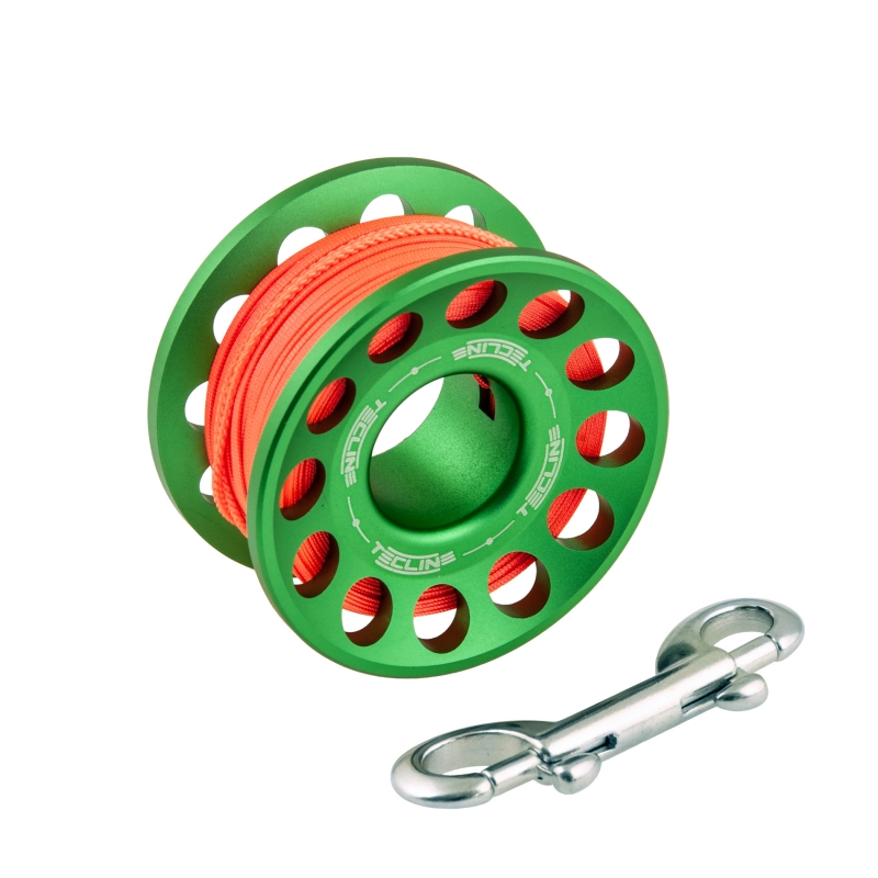 Spool alu  30 m, with SS 90 mm snap  VERT